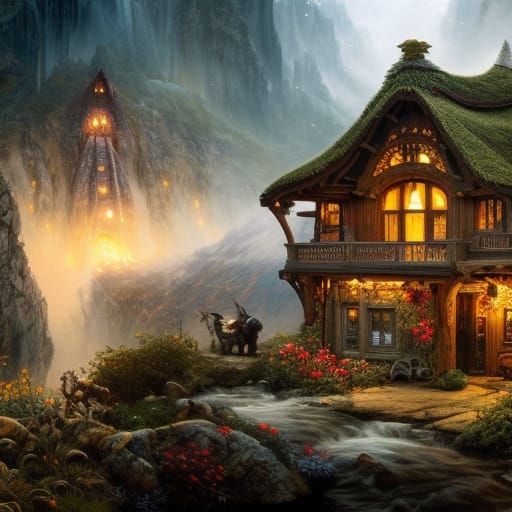Rococo Hobbit House: Hyperdetailed Digital Art
