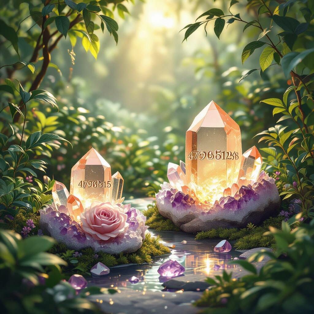 Heavenly Crystal Garden with Luminous Codes