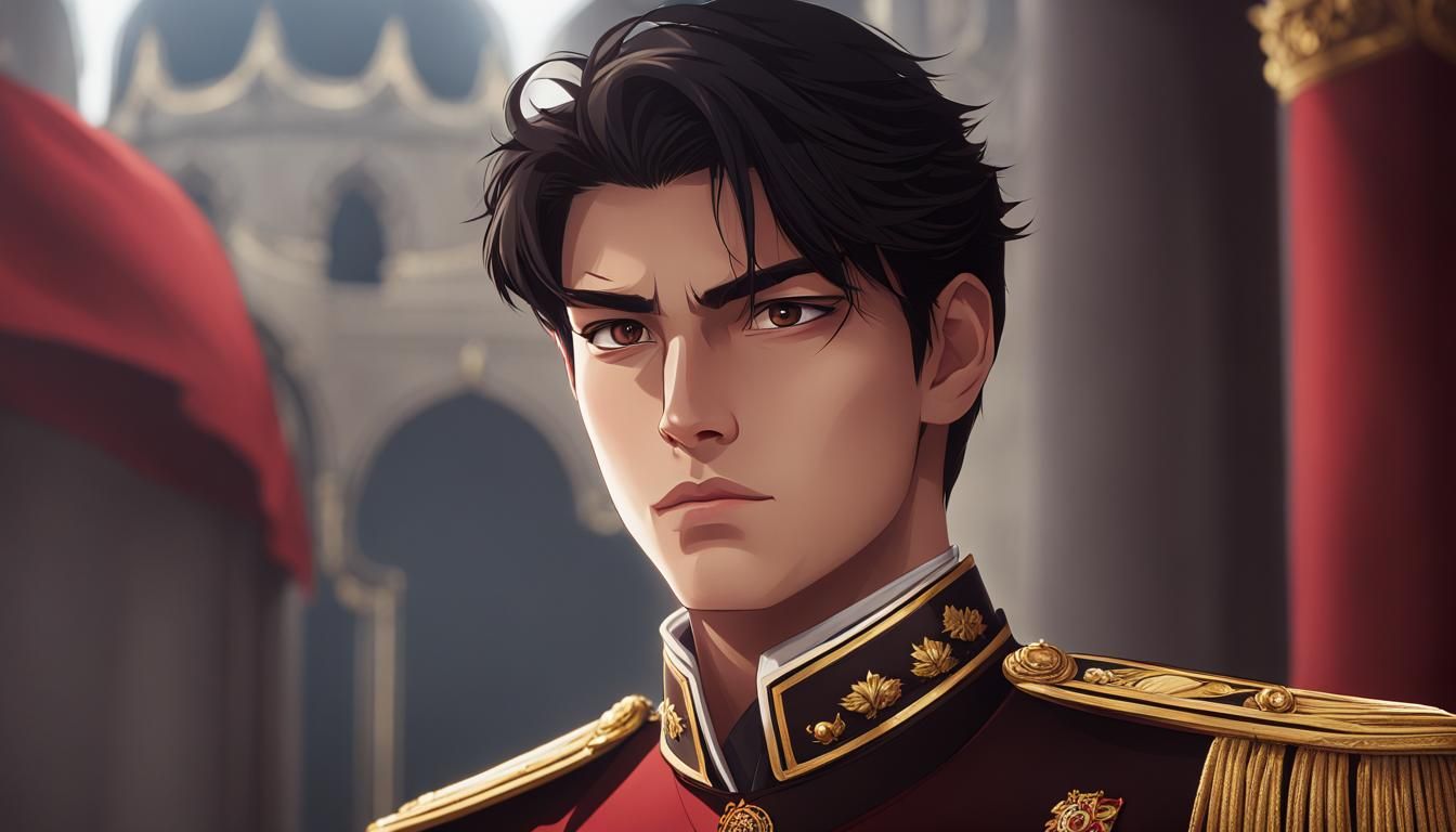 Focused Young Palace Guard as 3D Digital Art