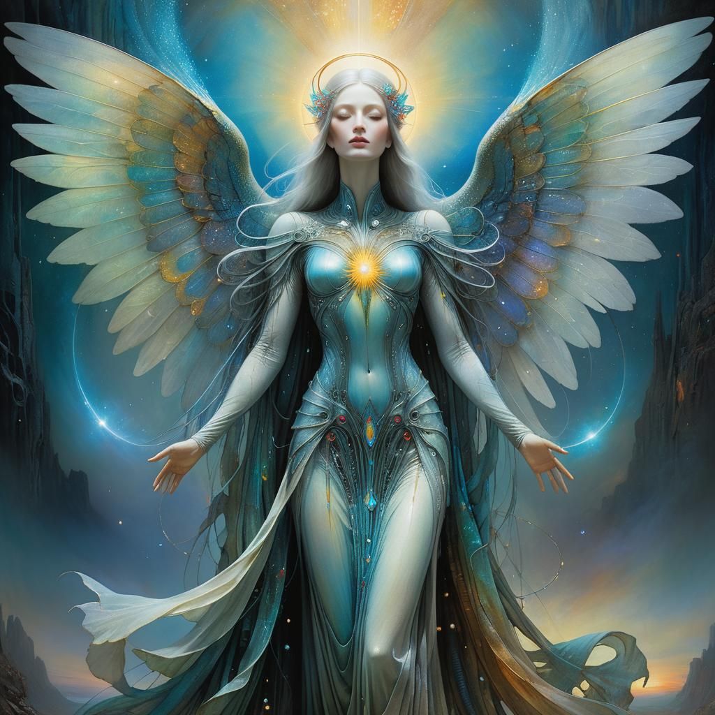 Luminous Angel in Surrealist Style
