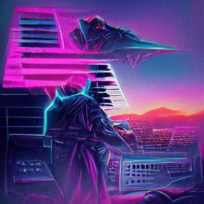 Synthwave Scene with Neon and Retro Vibes
