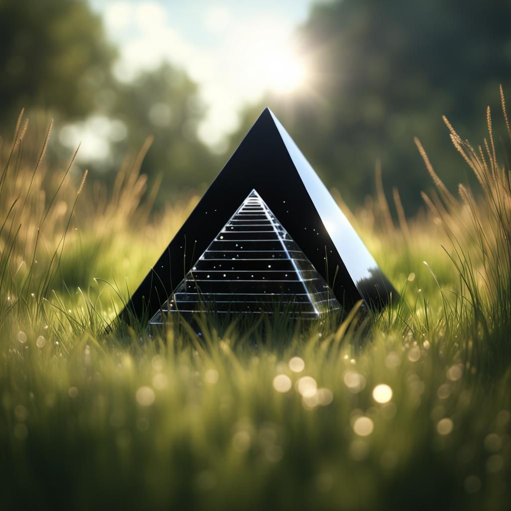 Happy Smiling Pyramid Made of Black Plastic