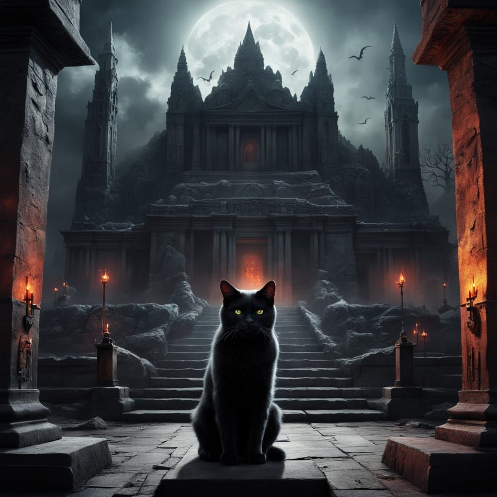 Demon Cat Guardian of the Unholy Tomb