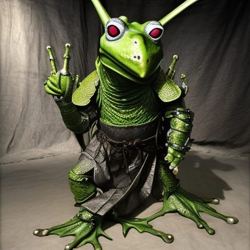 Frog Knight Over Dragon in Hyperrealism