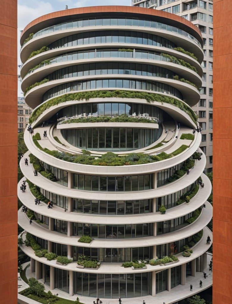 Ethereal Futuristic Skyscraper in a Dystopian Aesthetic