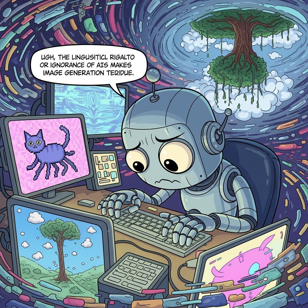 Frustration with AI Image Generation: A Surreal Expression