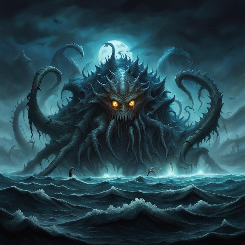 Eerie Island of Sea Demons: 3D Rendered Concept Art