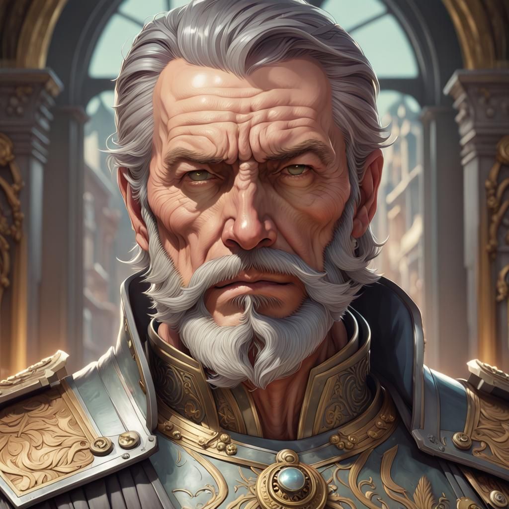 Tarot Card: Austrian General in Art Nouveau Style