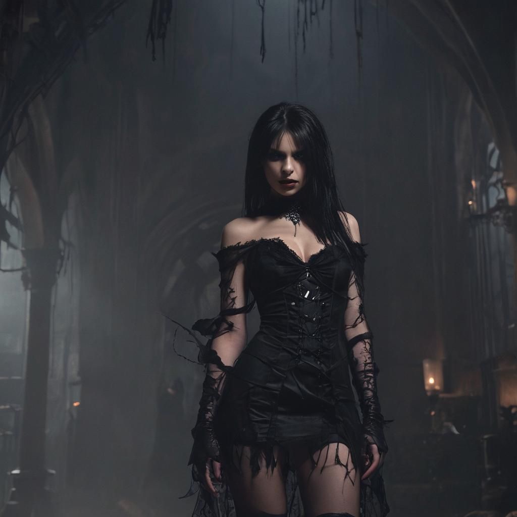 Gothic Vampire Queen in a Cinematic Style