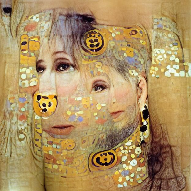Barbra Streisand as Klimt-Inspired Portrait