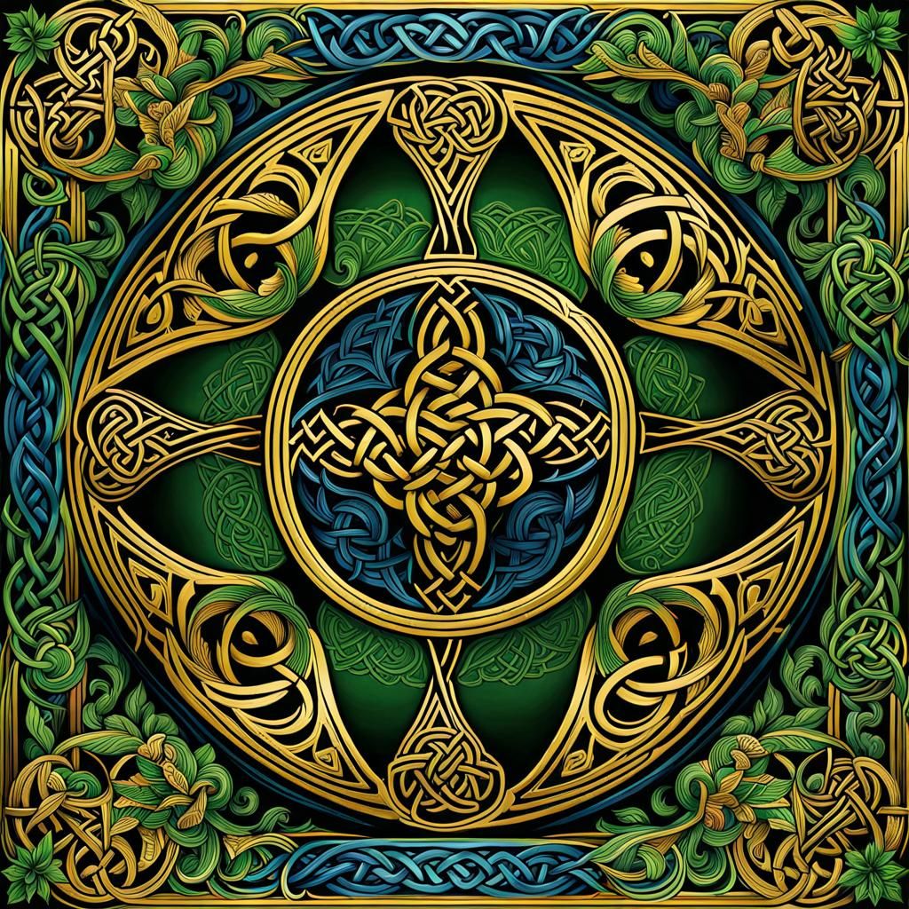 Detailed Celtic Knots in Maximalist Style