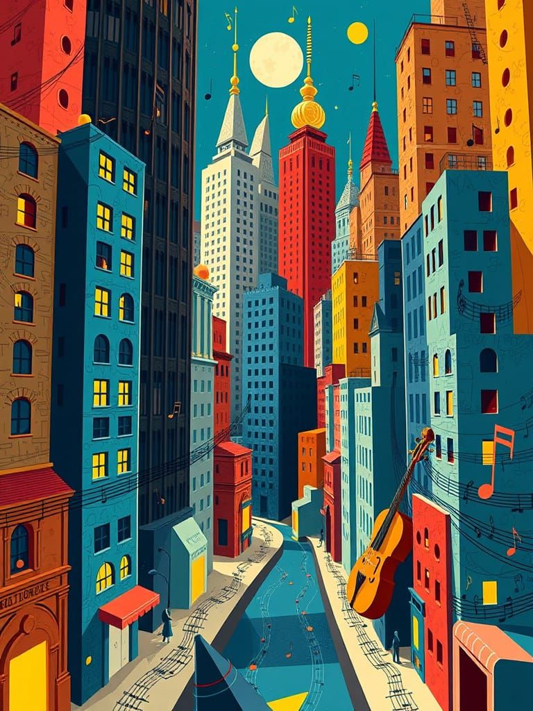 Surreal Cityscape Transforms into Musical Instruments in 3D ...