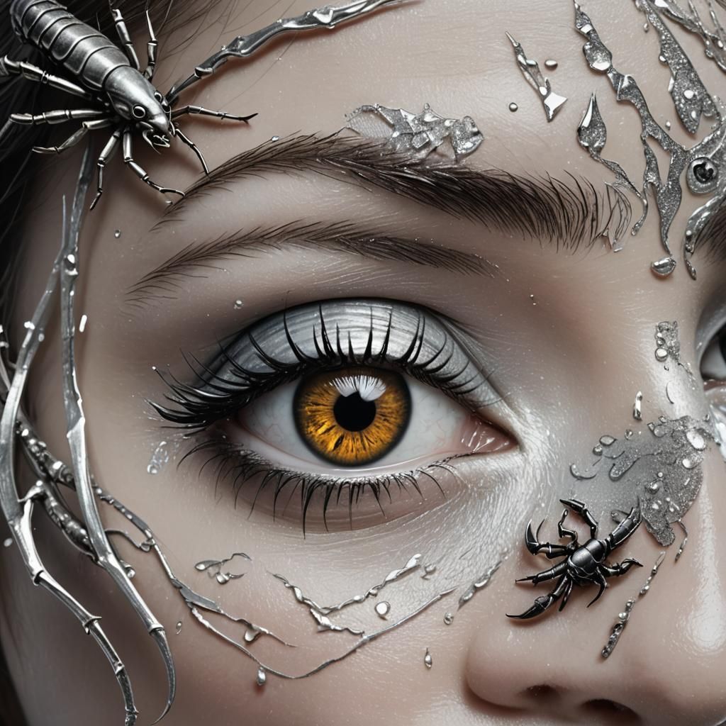 Woman's Silver Eye with Scorpion Tears