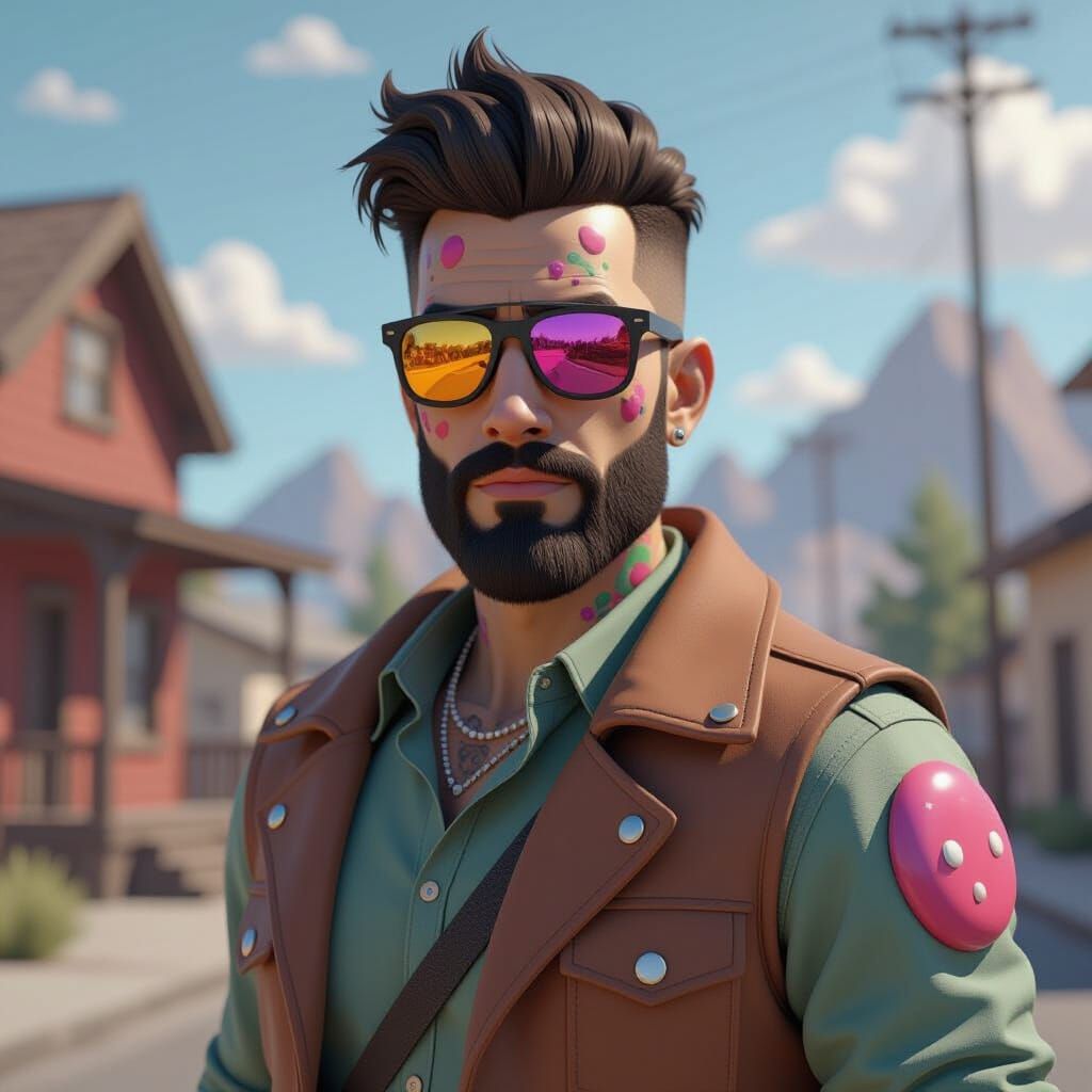 Barnacle Character Portrait in Neo-Dada 3D Style