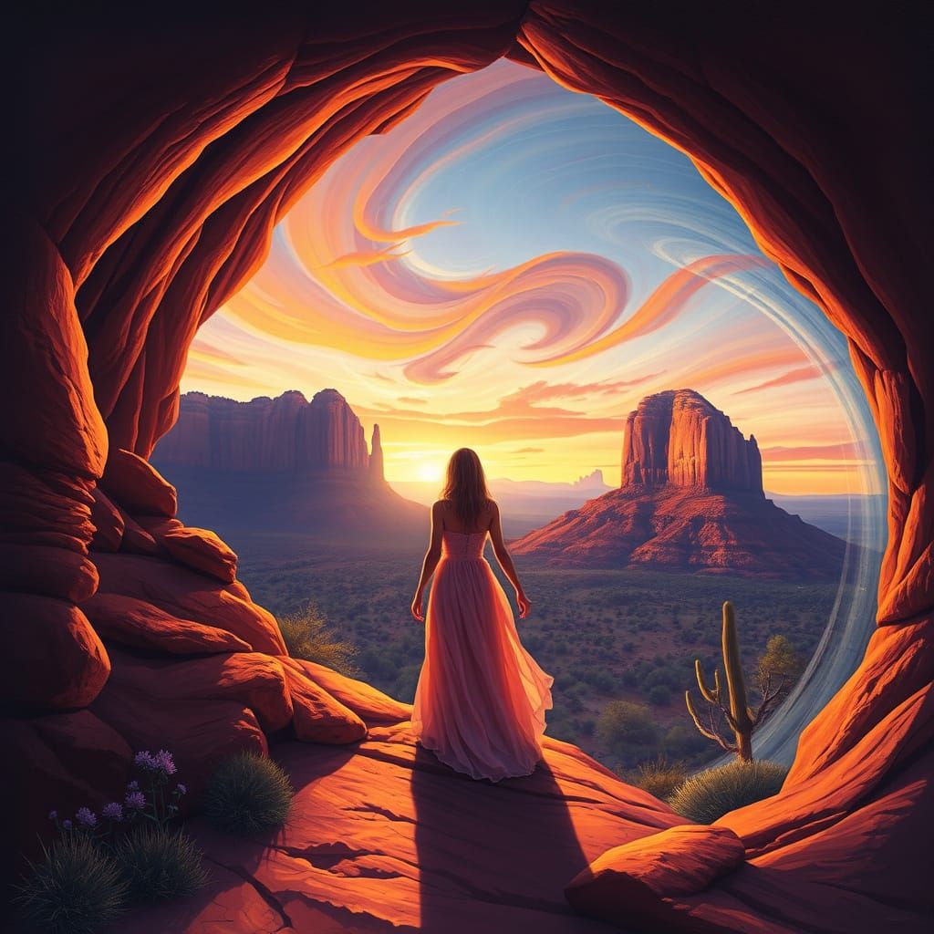 Sedona Portal in Vibrant Sunset Hues