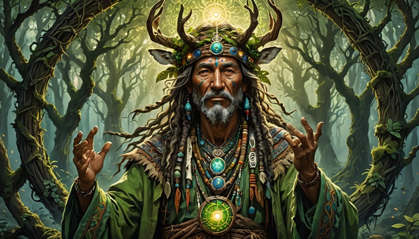 Druid Shaman's Healing Energy and Transcendence