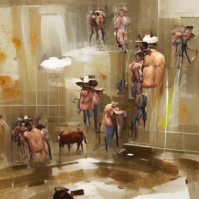 Fifteen Naked Cowboys in Showers: Concept Art
