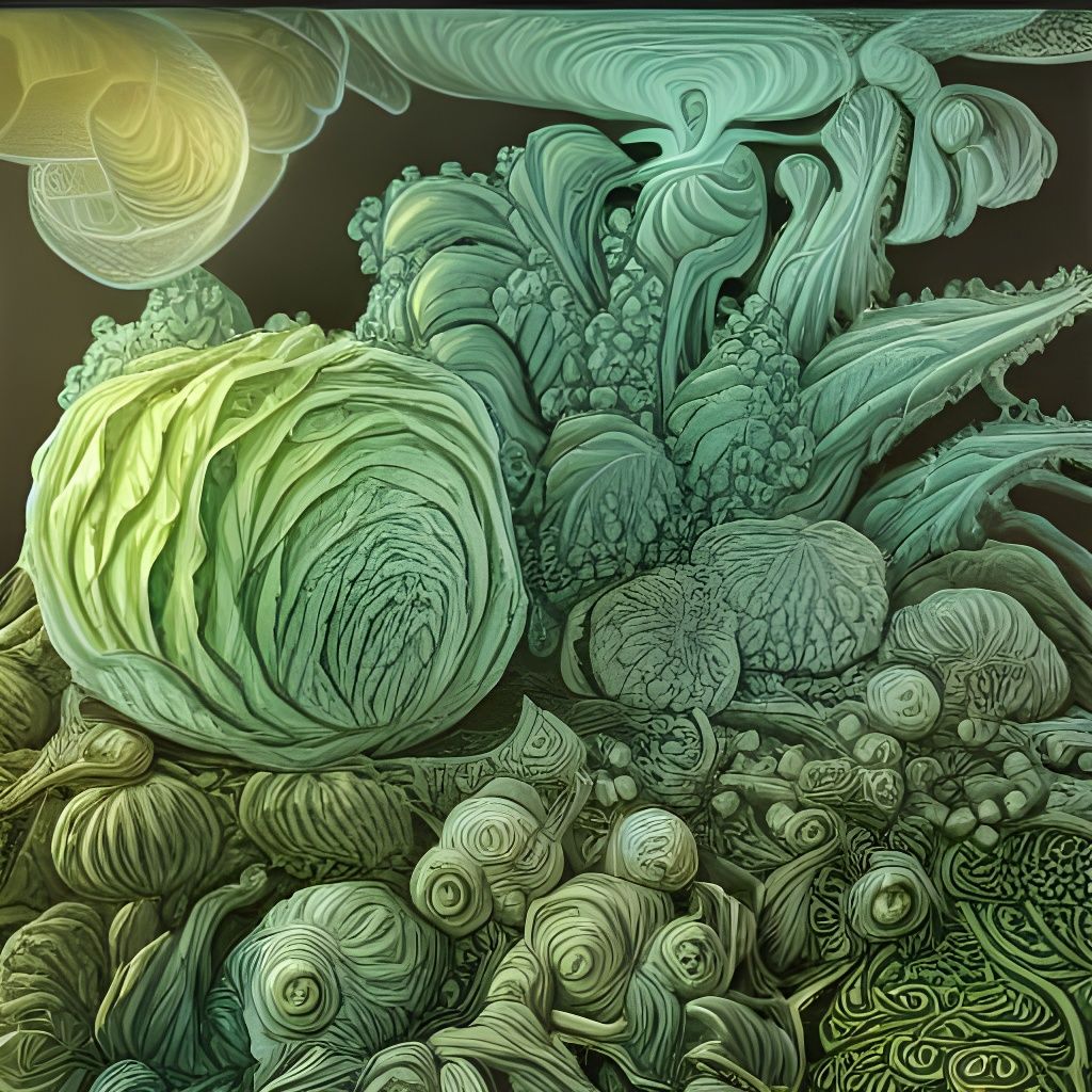 Sci-Fi Chalk Art: Cabbage Adoration in Microforge