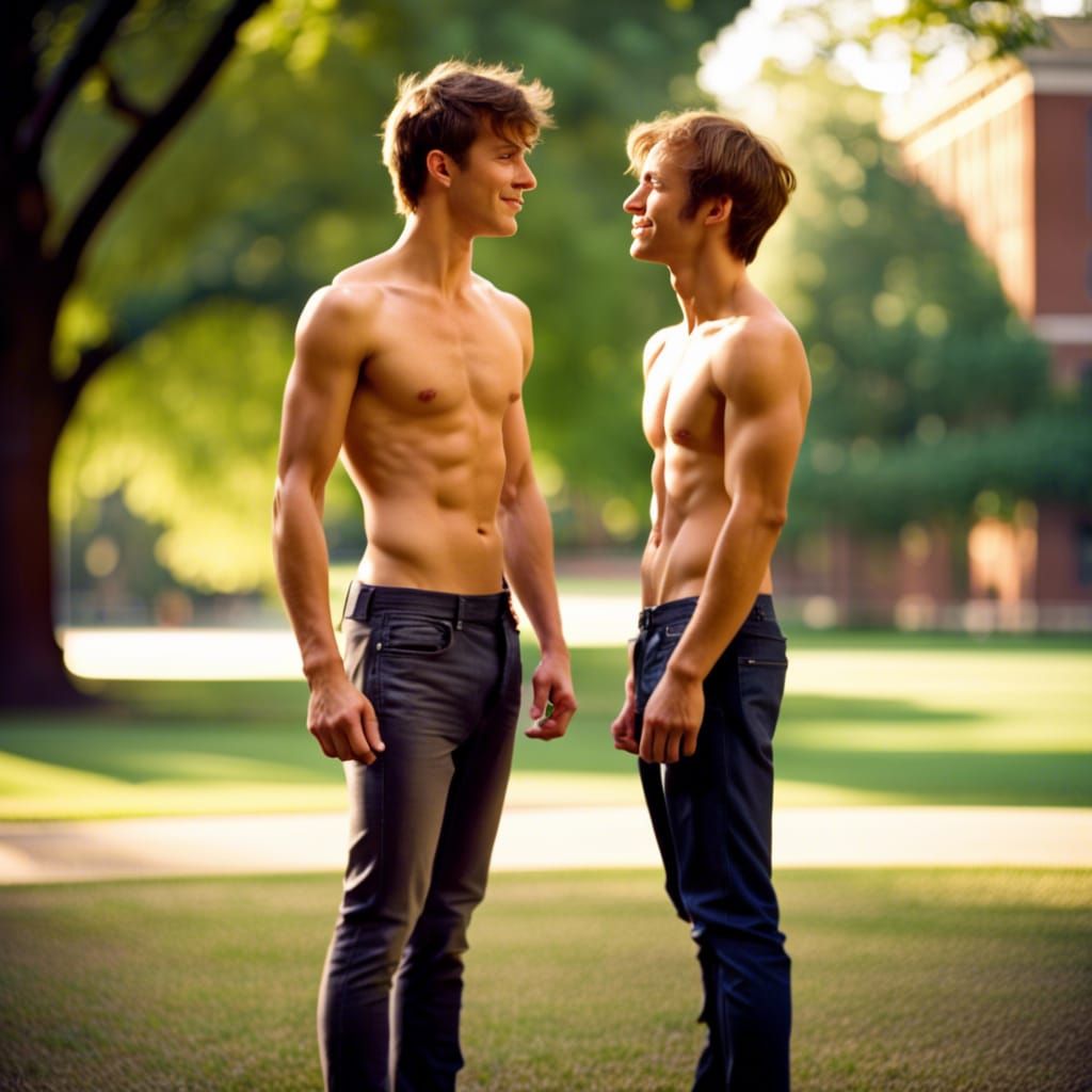 Gay Couple in Love, Campus Park Photography