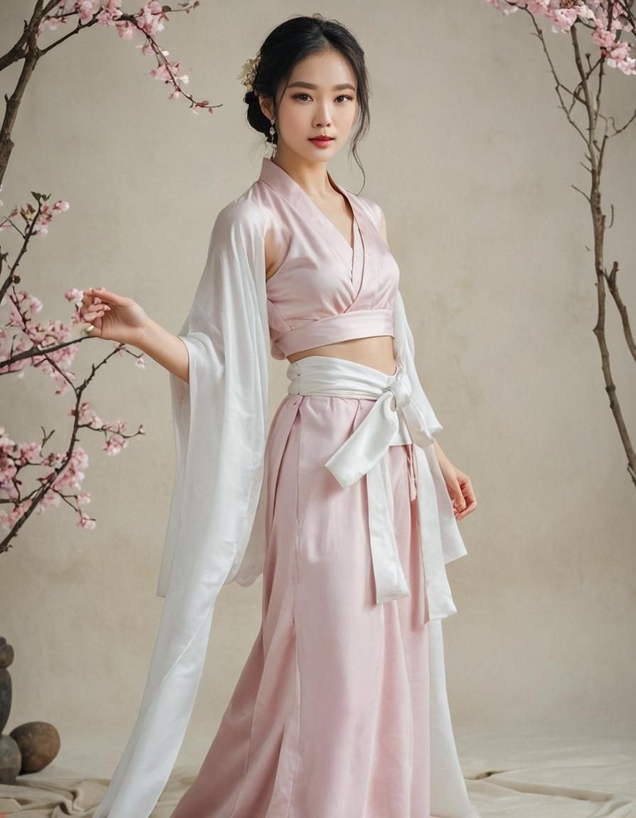 Enchanting Vietnamese Beauty in Fashion Studio Photo