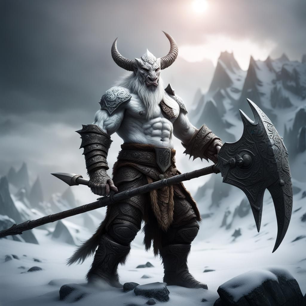Epic Dragonborn Barbarian with Maul: Digital Matte Painting