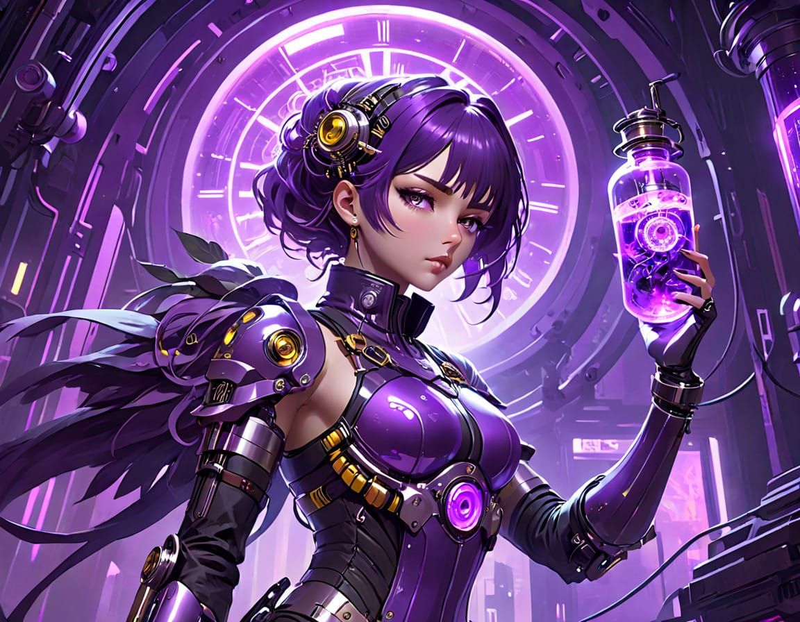 Cyberpunk Mad Scientist Unveils Violet Mystery