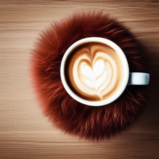 Angry Fuzzy Monster in a Coffee Cup