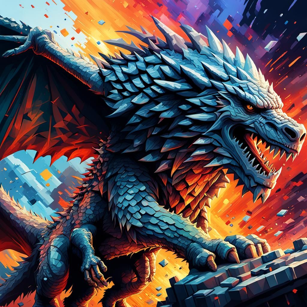 Pixelated Game of Thrones Hyperrealistic Splash Art