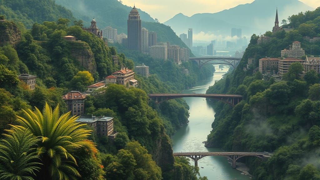 Tropical Pittsburgh 300 Million Years Ago in Lush Fantasy