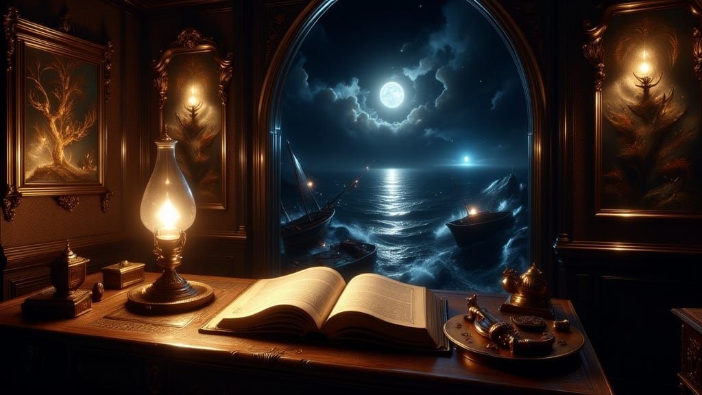 Antique Oil Lamp in Maritime Museum Attic