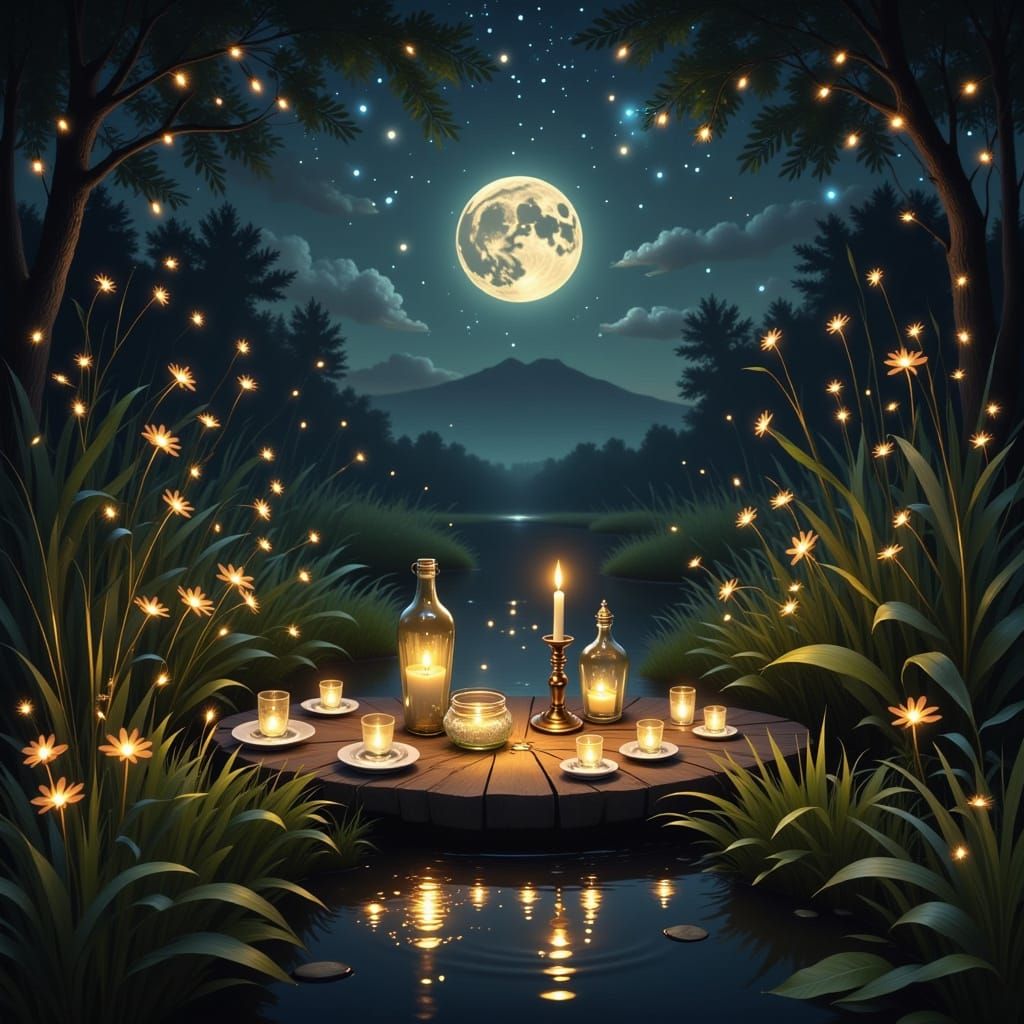 Romantic Candlelit Dinner in a Whimsical Setting