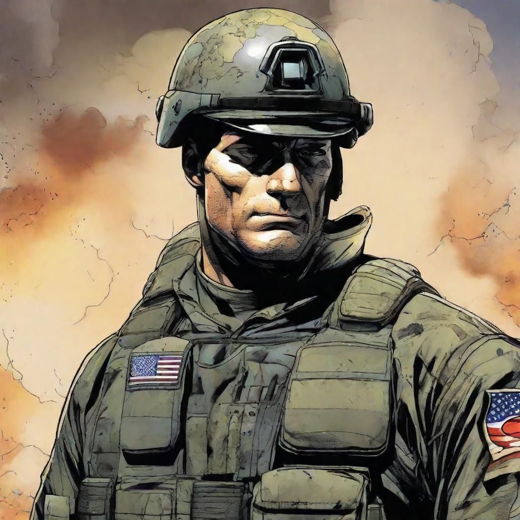 Superman as a U.S. Marine in combat