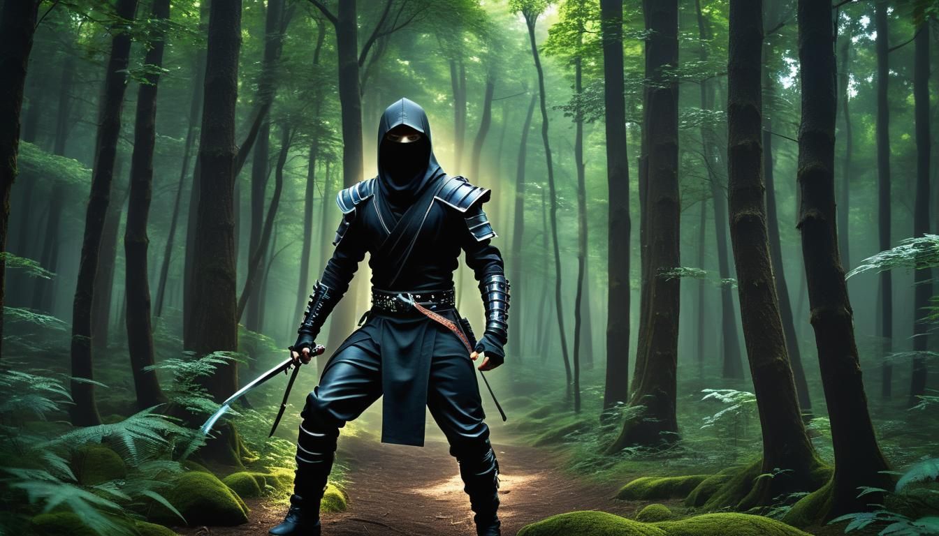 Ninja in a forest