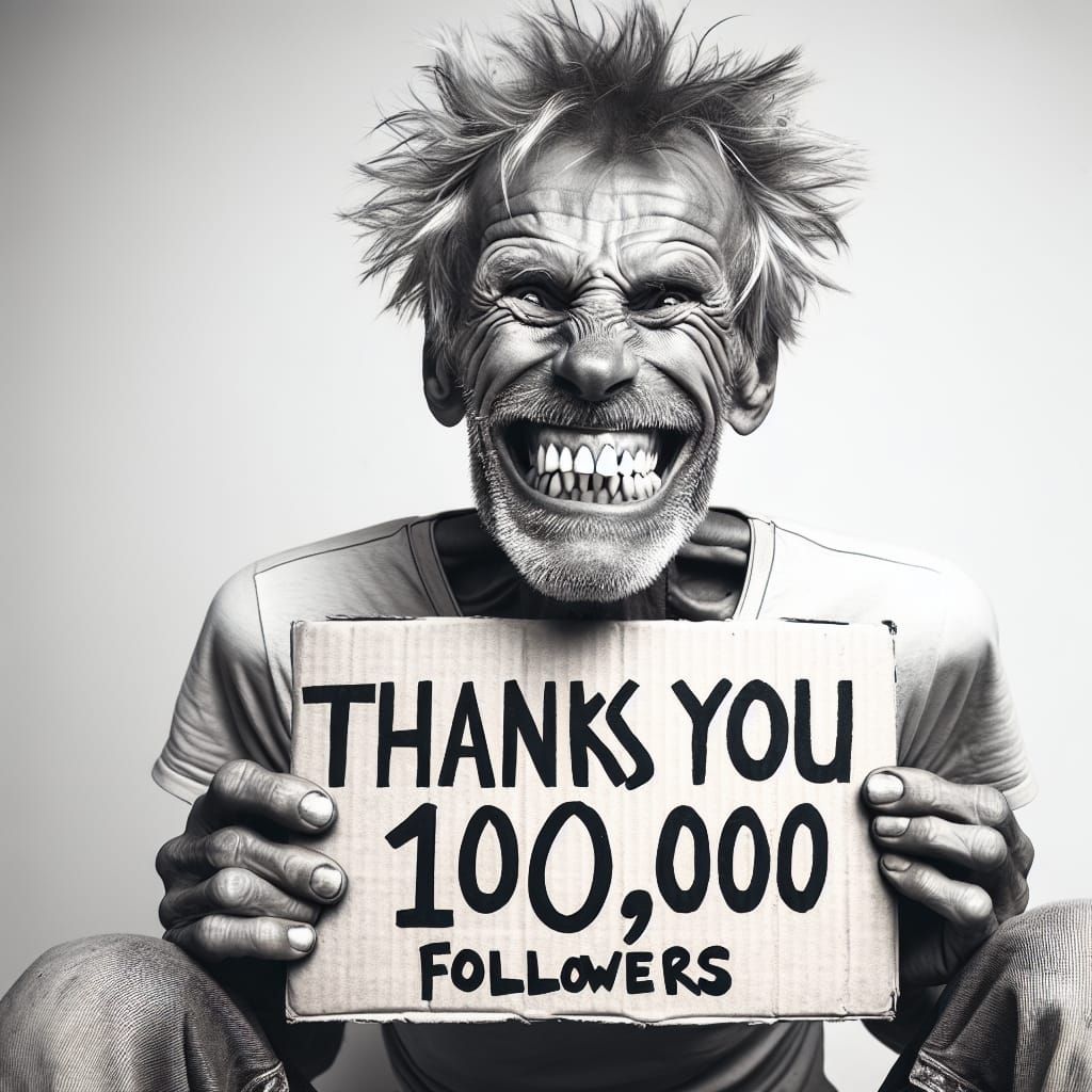 Energetic Man Holding a Thank You Sign