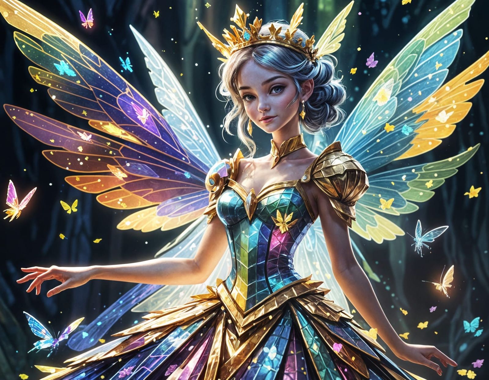 A fairy queen of pixels.