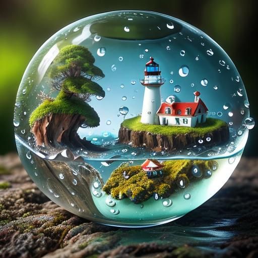 Beetle Gazing at Tiny Ocean Terrarium