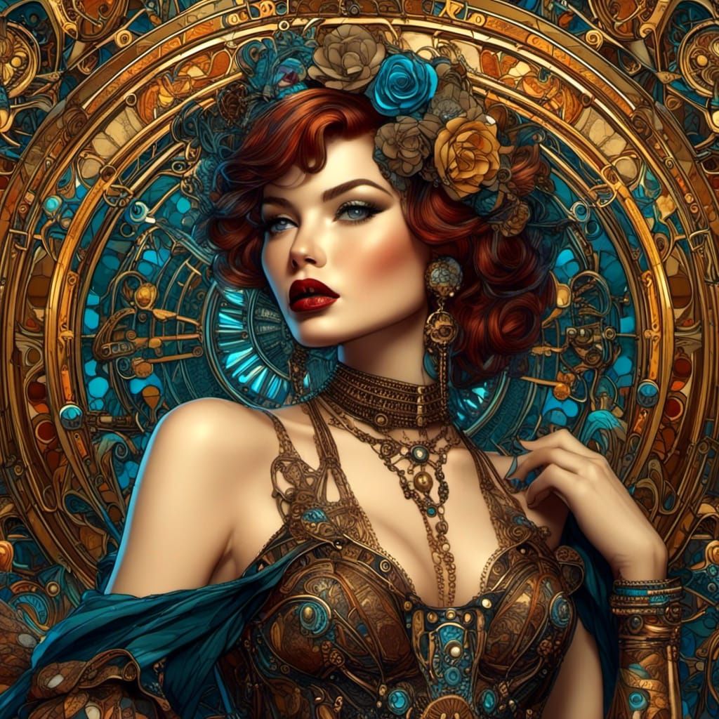 Art Nouveau Punk Portrait