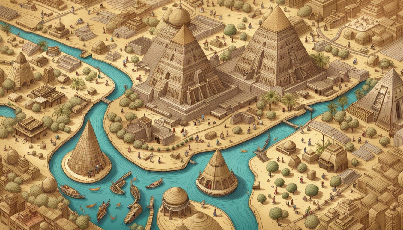 Egyptians and Elves in Epic Landscape
