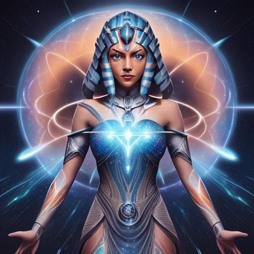 Ahsoka as Goddess in Cosmic Astral Illustration