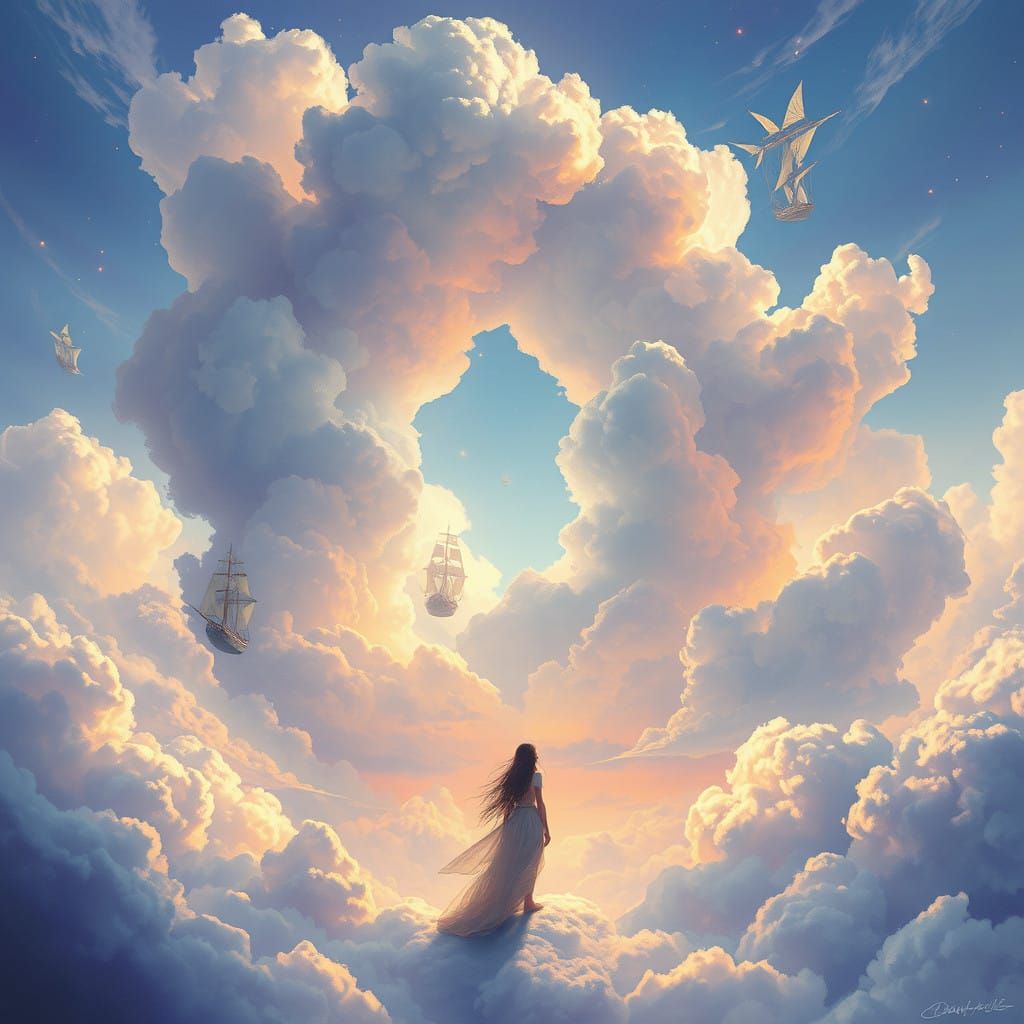 Dreamlike SkyScene with Ethereal Beauty and Soft Colors