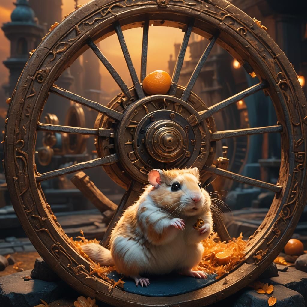 Hamster on Wheel Fantasy Concept Art