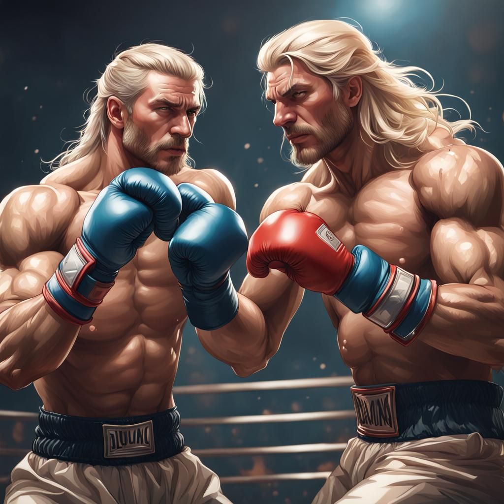 Blond Boxers: Hyperdetailed Portrait in Dynamic Lighting