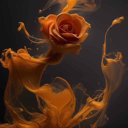 Roses Dissolving into Smoke: Liquid Ink Fine Art
