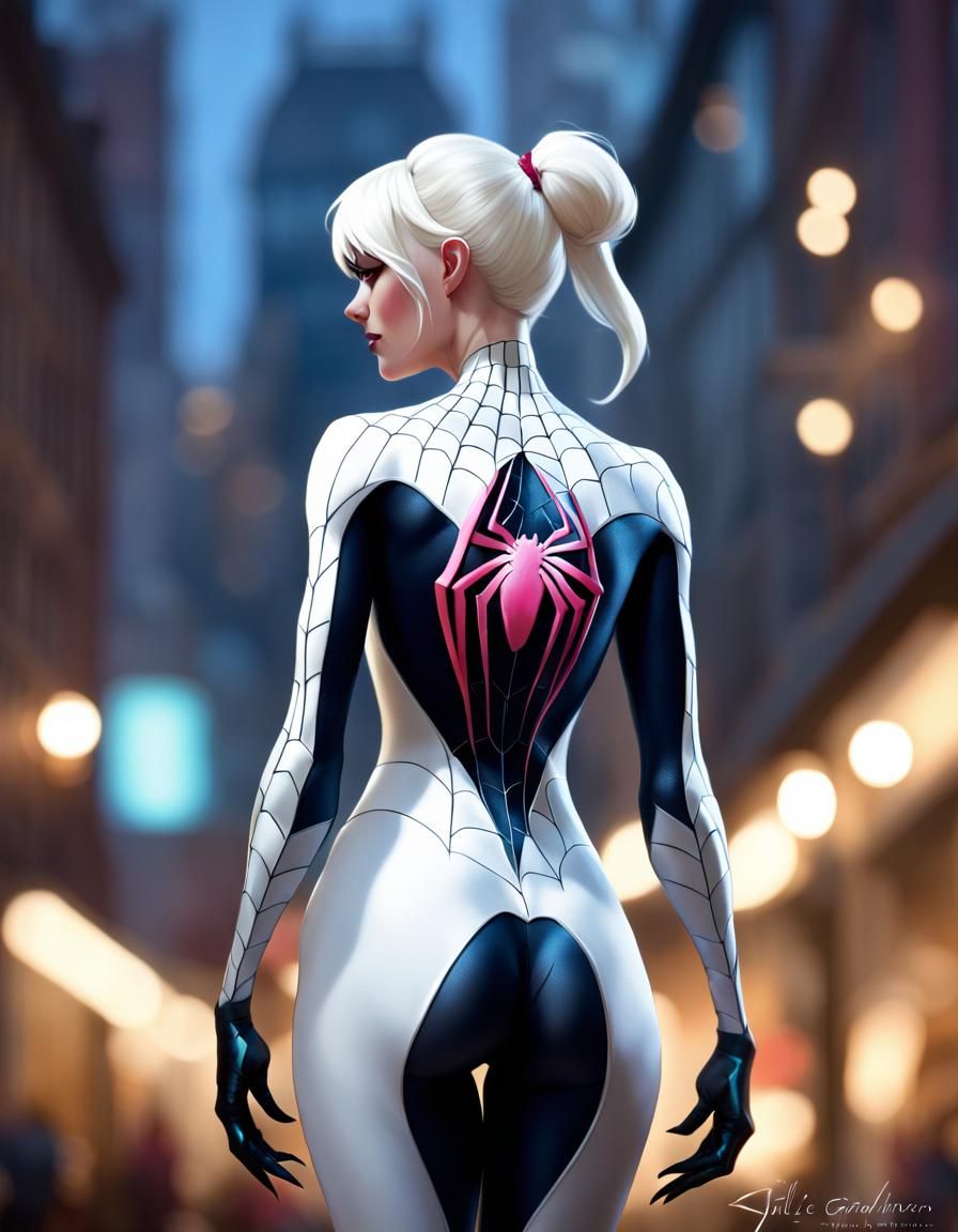 Dynamic Photorealistic SpidrGwen With Bokeh