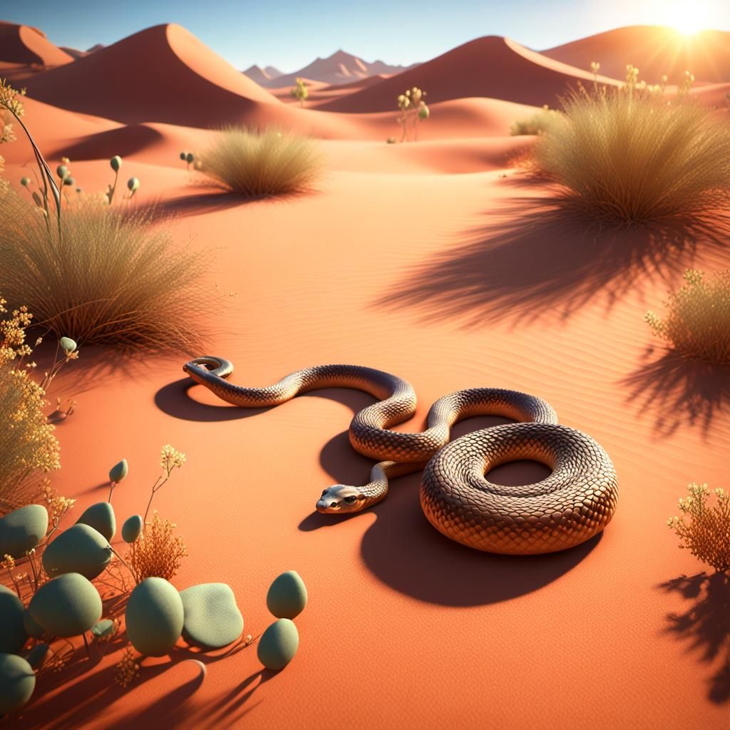 Desert Walker Holding Snake in Unreal Engine 3D