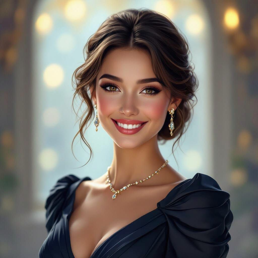 Elegant Woman Portrait with Dramatic Lighting
