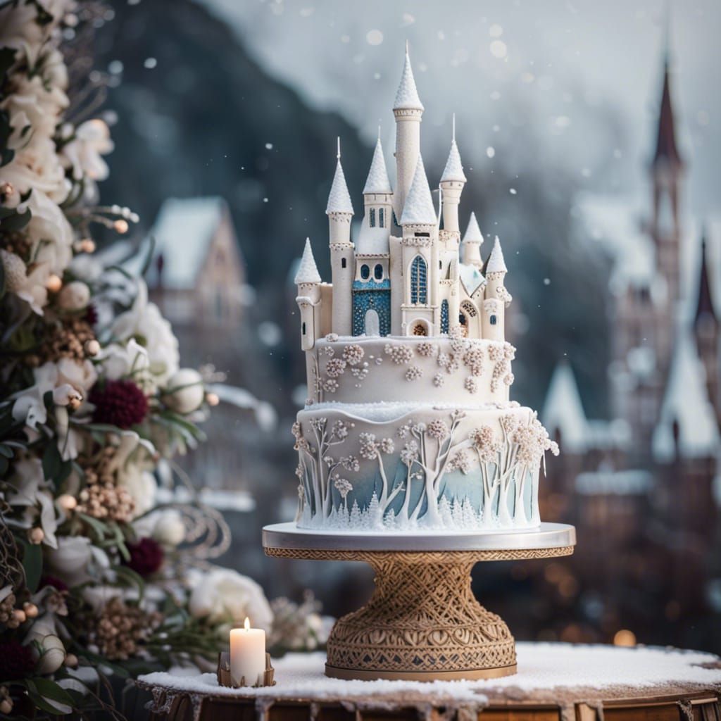 Fantastic and magical winter wedding cake