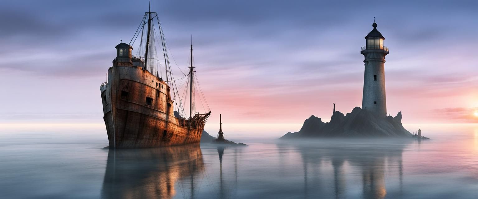 Lighthouse at the End of the World at Sunrise