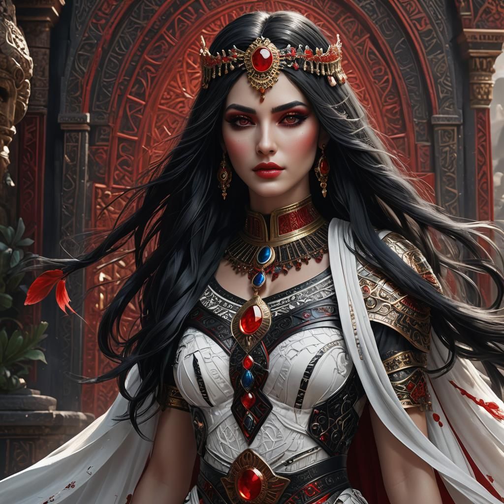 Babylonian Goddess Portrait in Detailed Matte Painting