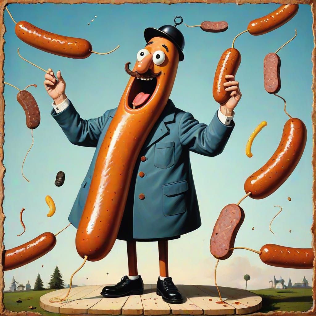 Silly Surreal Sausage: Dada Anti-Art Image
